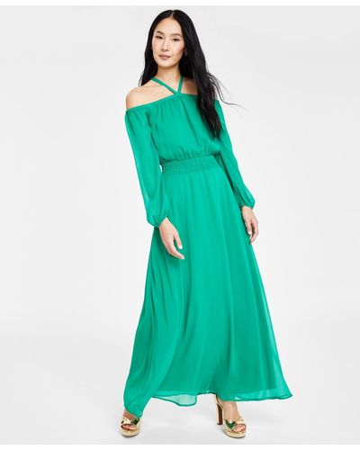 INC International Concepts Smocked-waist Maxi Dress - Green