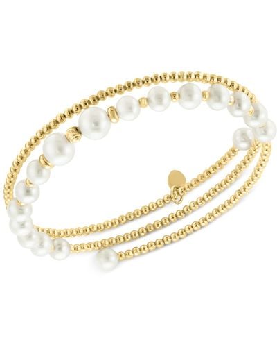 Effy Effy® Cultured Freshwater Pearl (4-1/2 - 6mm) Coil Bracelet In 14k Gold - Metallic