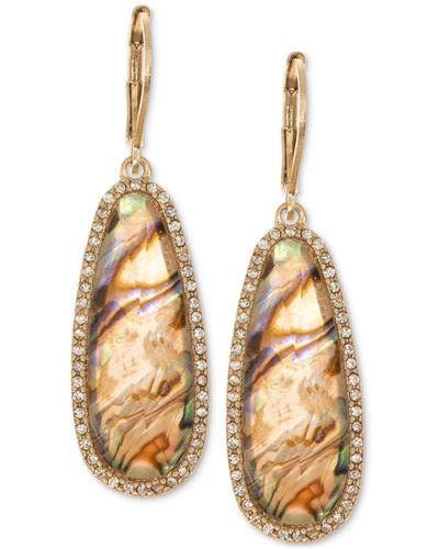 Lonna & Lilly Tone Iridescent Stone Drop Earrings - Metallic