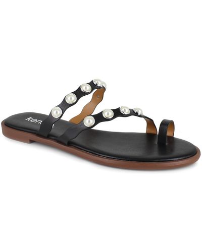Kensie Maltese Flat Sandals - Black