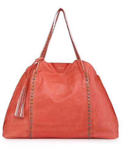 Old Trend Genuine Leather Birch Tote Bag - Red