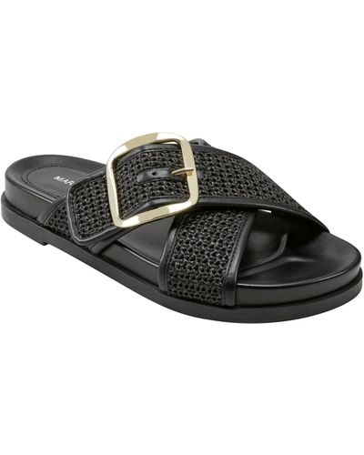Marc Fisher Hazaia Open Toe Slip-on Casual Sandals - Black