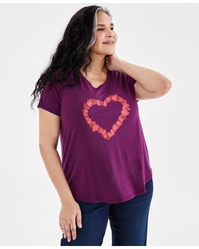 Style & Co. Plus Size Graphic Print T-shirt - Purple