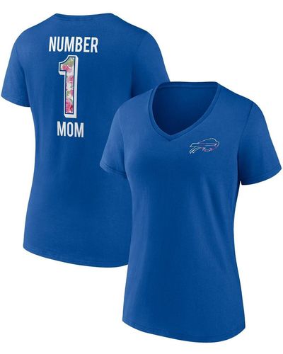 Fanatics Buffalo Bills Plus Size Mother's Day #1 Mom V-neck T-shirt - Blue