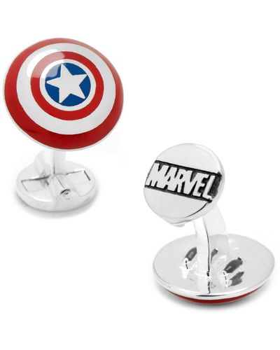 Cufflinks Inc. 3d Captain America Shield Cufflinks - White