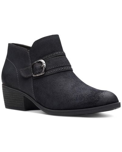 Clarks Charleton Grace Buckled Ankle Booties in Black Lyst