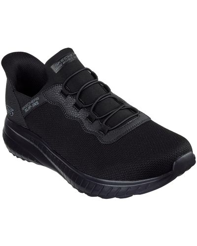 Skechers Slip-ins- Bobs Sport Squad Chaos Memory Foam Wide-width Casual Sneakers From Finish Line - Black