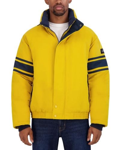 Nautica Colorblocked Vintage Puffer Jacket - Yellow