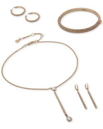 DKNY Tone Or Gold Tone Pave Social Jewelry Collection - White