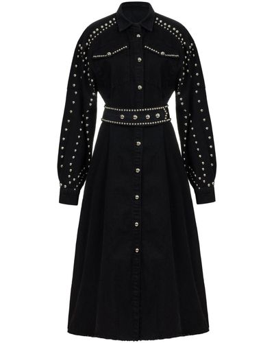 Nocturne Studded Jean Dress - Black