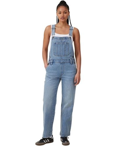 Cotton On Utility Denim Long Overall - Blue