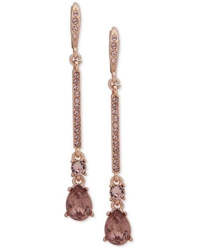 Givenchy Crystal Linear Drop Earrings - Pink
