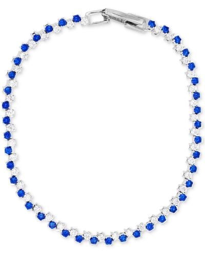 Macy's & White Cubic Zirconia Link Bracelet - Blue
