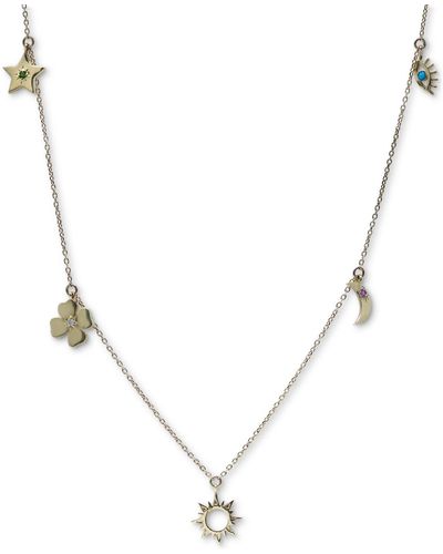 Anzie Multi-gemstone & Diamond Accent Dangle Charm Pendant Necklace - Natural