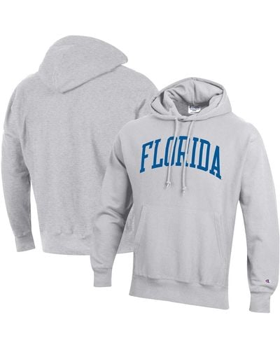 Champion Heathered Gray Air Force Falcons Team Arch Reverse Weave Pullover Hoodie - Blue