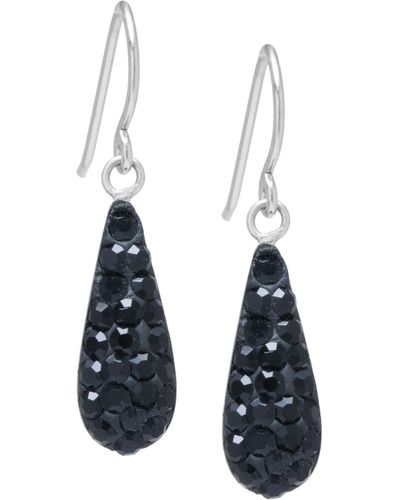 Giani Bernini Pave Crystal Teardrop Earrings In Sterling Silver. Available In Clear, Black, Blue, Multi, Purple Or Red