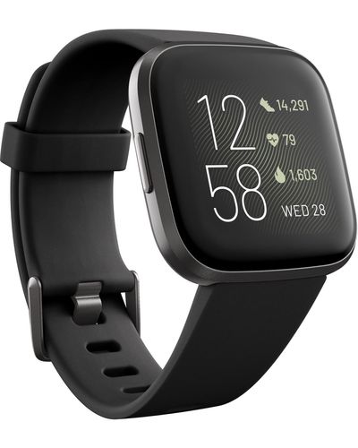 Fitbit Versa 2 Elastomer Strap Touchscreen Smart Watch 39mm - Black