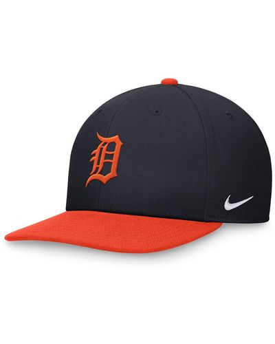 Nike Navy/orange Detroit Tigers Evergreen Two-tone Snapback Hat - Blue