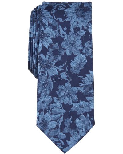 BarIII Malaga Floral Tie - Blue