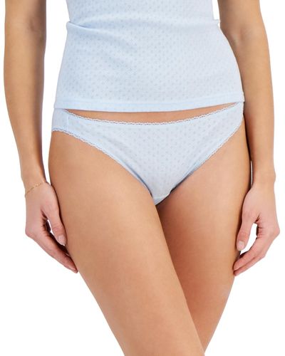 Charter Club Cotton Pointelle Bikini Underwear 100181117 - Blue