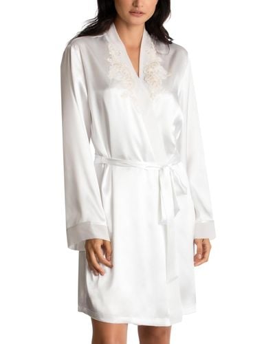 Linea Donatella Sonya Embellished Satin Bridal Wrap Robe - White