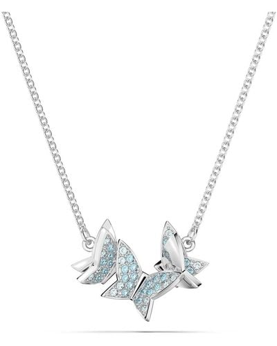 Swarovski Crystal Butterfly Lilia Necklace - Metallic
