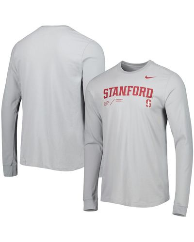 Nike Stanford Cardinal Team Practice Performance Long Sleeve T-shirt - Gray