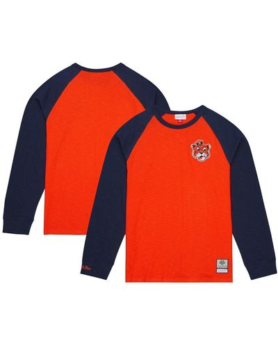 Mitchell & Ness Auburn Tigers Legendary Slub Raglan Long Sleeve T-shirt - Red