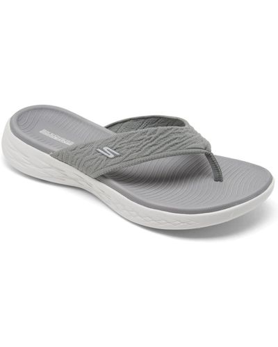 Skechers On The Go 600 Sunny Athletic Flip Flop Thong Sandals From Finish Line - Gray