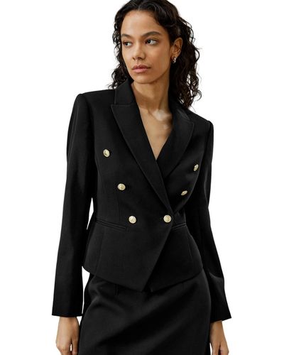 LILYSILK Tailored Double-breasted Blazer - Black