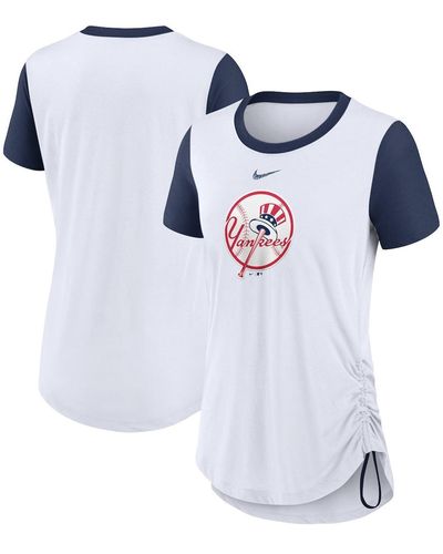 Nike New York Yankees Hipster Swoosh Cinched Tri-blend Performance Fashion T-shirt - White