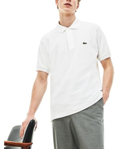 Lacoste L.12.12 Classic-fit Short-sleeve Pique Polo Shirt - White