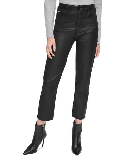 DKNY Waverly Coated Ankle Jeans - Black