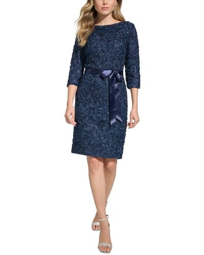 Jessica Howard Petite 3/4-sleeve Lace Dress - Blue
