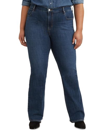 Levi's Trendy Plus Size 725 High-rise Bootcut Jeans - Blue