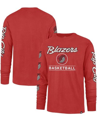 '47 Portland Trail Blazers 2023/24 City Edition Triplet Franklin Long Sleeve T-shirt - Red