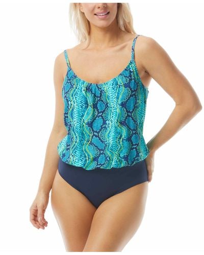 Coco Reef Charisma Pleated Bra Sized Underwire Bandeau One Piece Swimsuit -  Paradise Floral