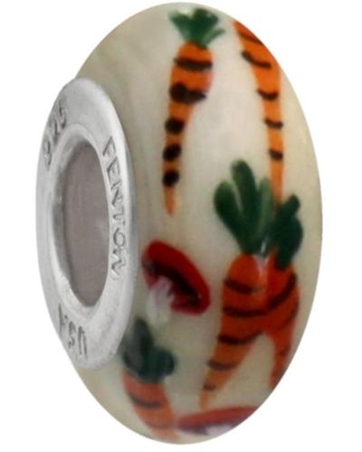 Fenton Glass Jewelry: A Forager's Feast Glass Charm - White