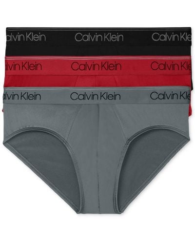 Calvin Klein 3-pack Microfiber Stretch Low-rise Briefs Underwear - Gray