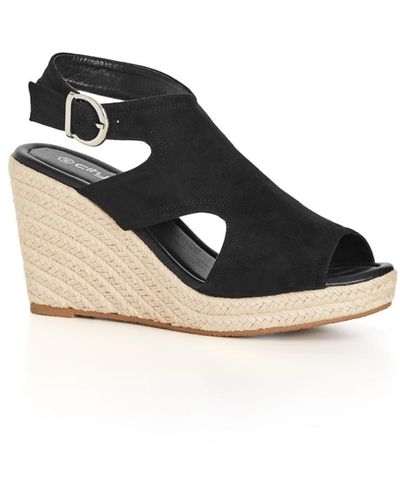 City Chic Wide Fit Mystic Wedge - Black