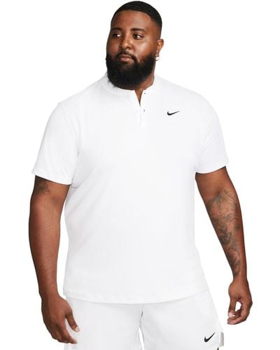 Nike Court Dri-fit Short Sleeve Tennis Blade Polo Shirt - White