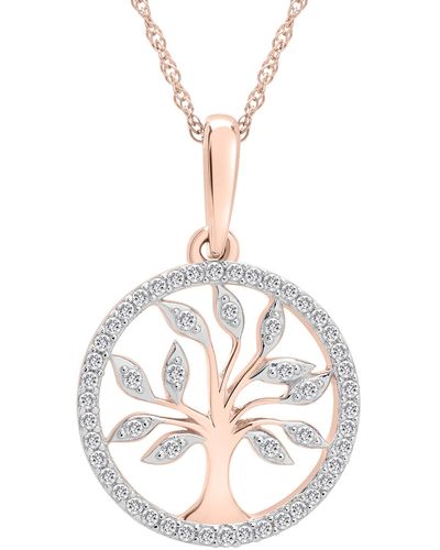 Wrapped in Love Diamond Tree 20" Pendant Necklace (1/10 Ct. T.w. - White