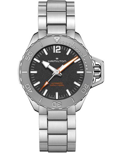 Hamilton Swiss Automatic Khaki Navy Frogman Stainless Steel Bracelet Watch 41mm - Metallic