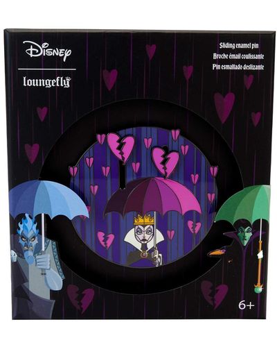 Loungefly Evil Queen Disney Villains Curse Your Hearts Sliding Pin - Black