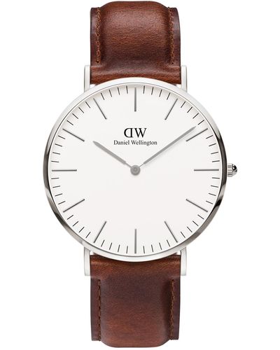 Daniel Wellington Classic Saint Mawes Leather Watch 40mm - Gray