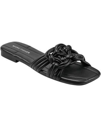 Marc Fisher Lartie Slip-on Casual Flat Sandals - Black