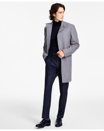 Calvin Klein Slim-fit Overcoat - Gray