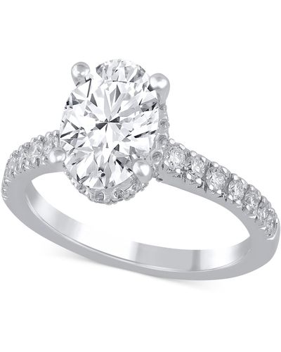 Badgley Mischka Certified Lab Grown Diamond Oval Engagement Ring (2-1/2 Ct. T.w. - Metallic