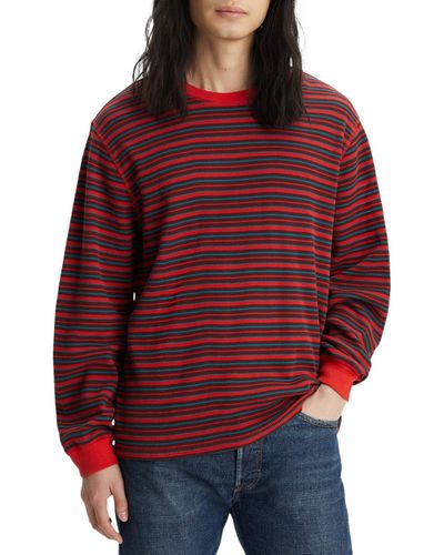 Levi's Waffle Knit Thermal Long Sleeve T-shirt - Red