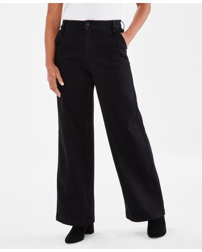 Style & Co. High-rise Wide-leg Jeans - Black